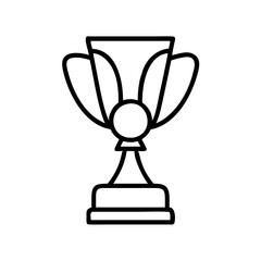 Outline trophy award vector icon illustration of achievement success winner champion cup prize reward