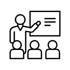 Teacher teaching students in classroom education learning training presentation lesson plan