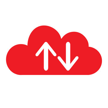 Down and upload cloud storage iconic vector