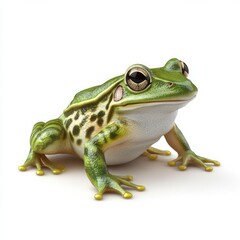 Fototapeta premium A digitally rendered, vibrant green frog.