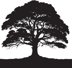 Big Tree silhouette design vector.