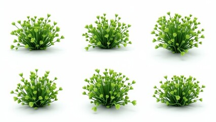 Fototapeta premium Artificial Green Plant Cluster Isolated On White