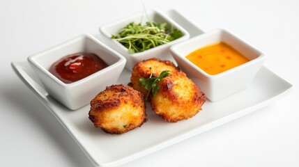 Crispy Chicken Nuggets with Dipping Sauces