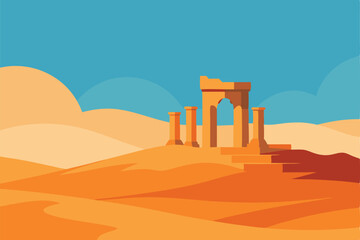 ancient-ruins-in-a-desert-with-sand-dunes-stretchi.eps

