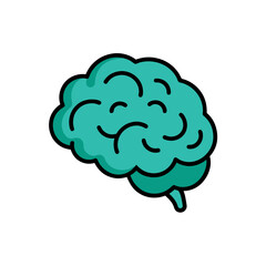 Creative Brain Doodle Vector Icon for Innovative Designs