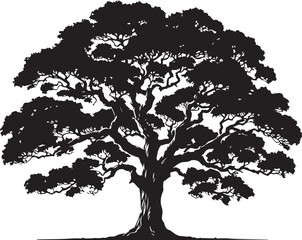 Big Tree silhouette design vector.