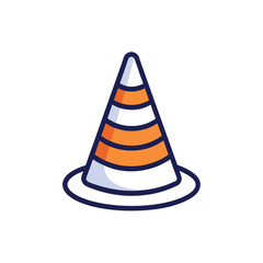 Doodle Vector Icon of a Construction Cone for Your Projects