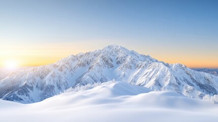 Majestic winter mountain range panorama