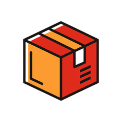 Doodle Vector Icon of a Delivery Box for Your Projects