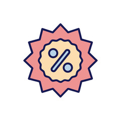 Doodle Vector Icon of a Discount Badge for Your Designs