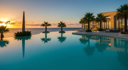 Fototapeta premium Luxushotel mit Unendlichkeitspool