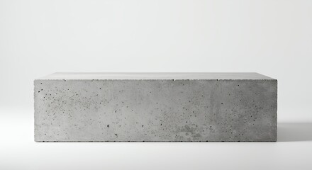 Concrete block abstract shape geometric solid object clean backdrop