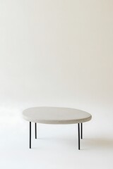 White table with a black base and a grey top