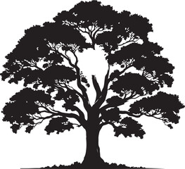 Big Tree silhouette design vector.