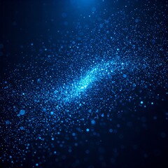 Fototapeta premium Blue particles and glowing bokeh lights in abstract background