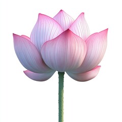 Fototapeta premium A beautiful lotus flower 3d Clipart isolated on a white background