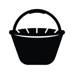 basket black silhouette vector on white background