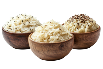 Bowls of rice with toppings