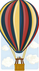 Hot air balloon adventure over scenic landscape.  Perfect for travel brochures