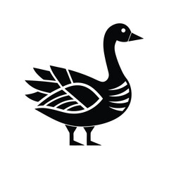 black and white illustration minimalist goose design