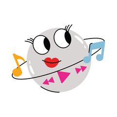 World wide music vector Sticker. Eps 10 file