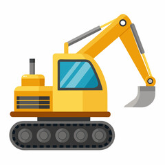 excavator on a white background