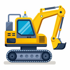 excavator on a white background