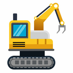 excavator on a white background