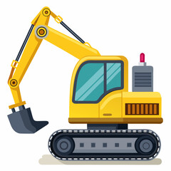 excavator on white background