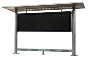 Outdoor digital billboard display with metal shelter