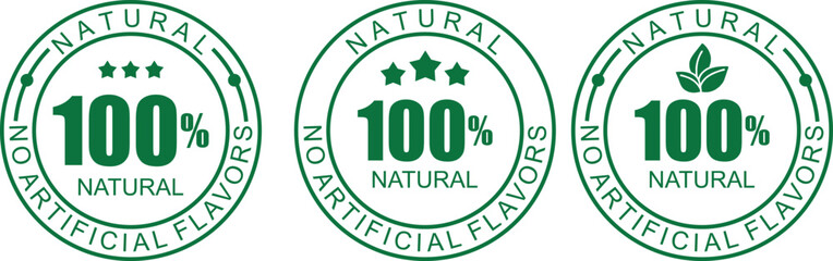Natural flavors labels stamp badge