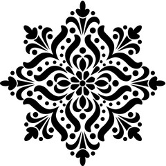 Oriental pattern with damask, arabesque and floral elements. Abstract background
