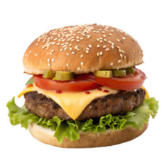 Hamburger isolated on transparent background