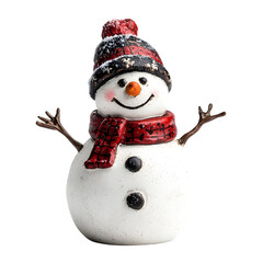 Isolated snowman figurine on a white background