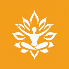 Yoga pose, lotus flower, silhouette, graphic design, for spiritual or wellness imagery