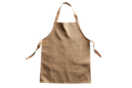 A simple burlap apron flat