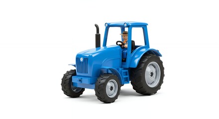Blue plastic toy tractor for kids
