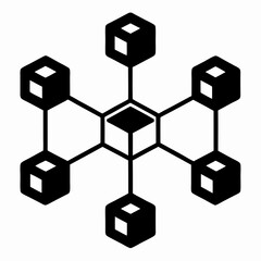Simple Crypto Network Black Silhouette
