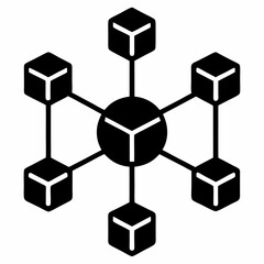 Simple Crypto Network Black Silhouette