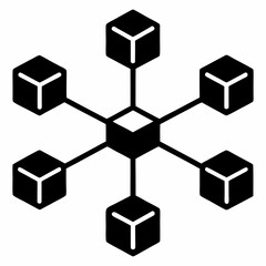 Simple Crypto Network Black Silhouette