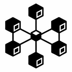 Simple Crypto Network Black Silhouette