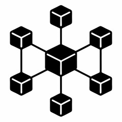 Simple Crypto Network Black Silhouette