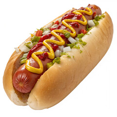 Jumbo hot dog isolation on transparent background