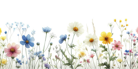 ilustración de flores silvestres estilo acuarela