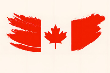 Canadian flag in paint stroke