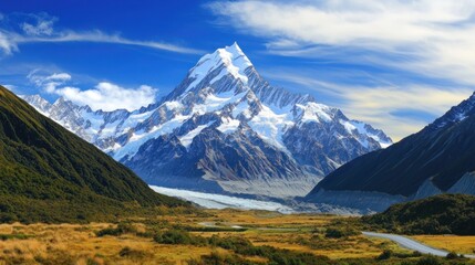 Fototapeta premium Majestic Mount Cook, Awe-Inspiring New Zealand Landscape