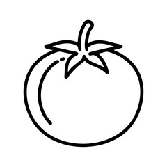 Tomato Line Art Vector Illustration