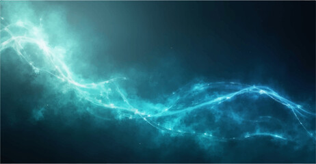 A visually stunning abstract gradient poster featuring a blend of white, teal, blue, and black colors that smoothly transitions across the design. 