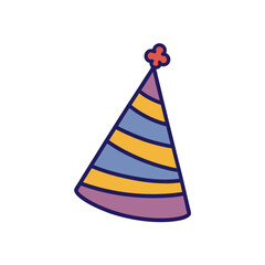 Creative Party Hat Doodle Vector Icon for Celebrations