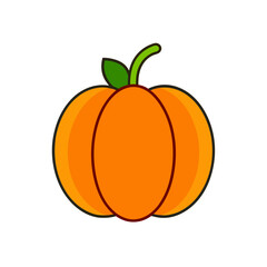 Cute Doodle Vector Icon of a Pumpkin for Your Designs